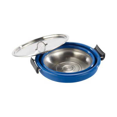 Casserole pliable en silicone avec couvercle en acier inox idéal pour le camping - 3,8 L