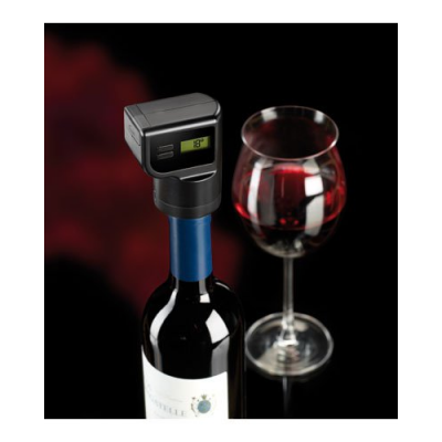 Bouchon électrique Vide dans une bouteille de vin avec thermomètre, écran intégré et minuteur