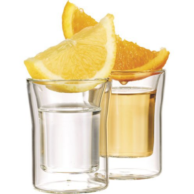 6 verres à shooters double paroi - 4,5 cl