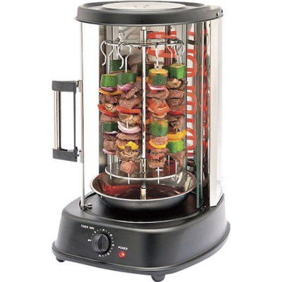 Grill vertical tournant avec vitre pour pain de viande, kebab, poulet, brochettes, etc. - 1380 W