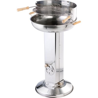 Barbecue sur colonne en inox - Diamètre 39 cm