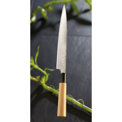 Couteau à viande ultra coupant - Lame en acier Damas - 21,5 cm