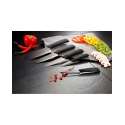 5 couteaux de cuisine en céramique noire - Hachoir 15 cm + 2 Couteaux de cuisine + Éplucheur + Couteau à fruit / légumes