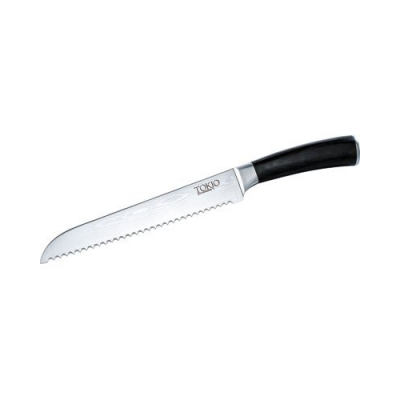 Couteau à pain ultra coupant - Lame en acier Damas - 19,5 cm