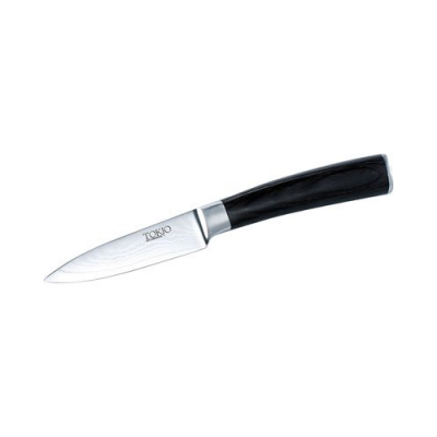 Couteau coupe et épluchage ultra coupant - Lame en acier Damas - 8 cm
