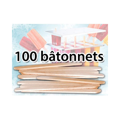 100 bâtonnets en bois pour faire des glaces esquimaux