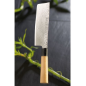 Couteau Hachoir à viande ultra coupant - Lame en acier Damas - 17,5 cm