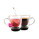 2 Tasses double paroi pour maintenir la température avec dessous en silicone