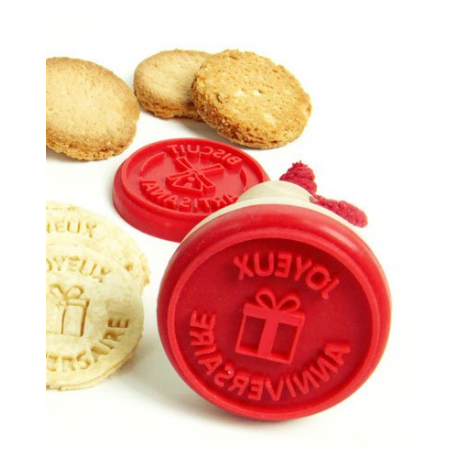 Emporte-pièce à biscuit pour cuisson avec tampon Joyeux anniversaire