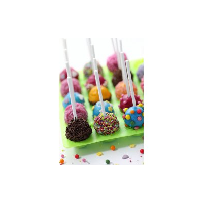 Moule en silicone pour faire 20 cake pop + 20 bâtonnets en plastique