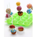 Moule en silicone pour faire 20 cake pop + 20 bâtonnets en plastique