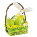 Panier de Pâques décoratif avec lapin et poules