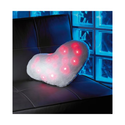 Coussin confortable en matière synthétique à LED en forme de coeur