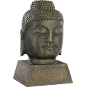 Statuette Bouddha en polyrésine aspect bronze ancien