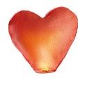 Lanterne volante porte-bonheur en forme de coeur St Valentin