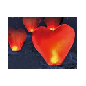 5 Lanternes volantes porte-bonheur en forme de coeur St Valentin