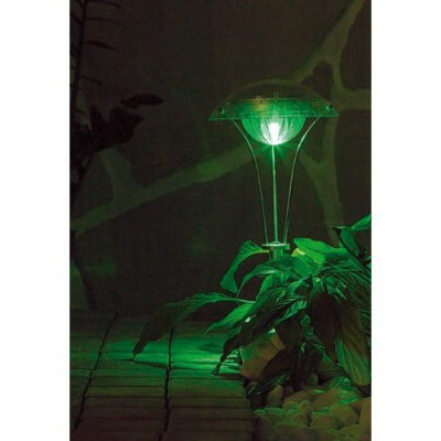 4 lampes de jardin solaires chromées à LED - 55 cm de hauteur