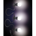 Guirlande de grosses ampoules 20 LED colorées avec capteur solaire rechargeable - Convient pour l'extérieur - Longueur 13 m