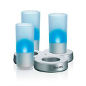 3 Bougies à LED électrique fonctionne sur batterie - Bleues - Marque Philips