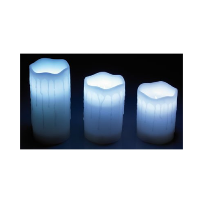 3 bougies à LED en cire  de toutes les couleurs avec télécommande