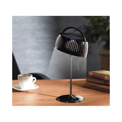 Lampe de bureau Noire à LED ultra lumineuses à énergie solaire + Batterie rechargeable