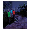 3 lampes de jardin solaires en inox à couleur changeante - 33 cm de hauteur