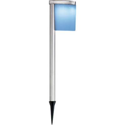 2 lanternes inox à LED pour jardin - 40 cm