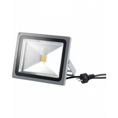 Projecteur d'extérieur à LED ultra puissante avec connecteur secteur - 30 W - Blanc chaud