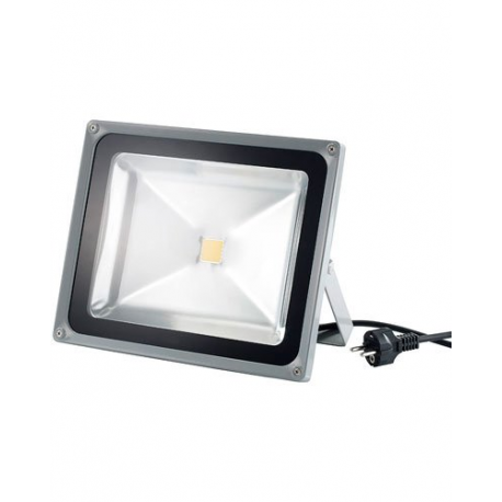 Projecteur d'extérieur à LED ultra puissante avec connecteur secteur - 50 W - Blanc chaud