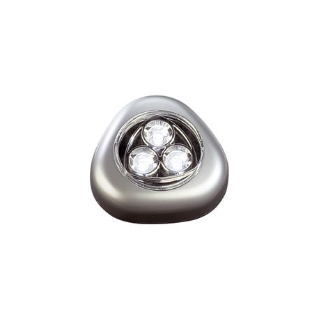 Lampe LED à piles avec interrupteur et fixation adhésive - Argent
