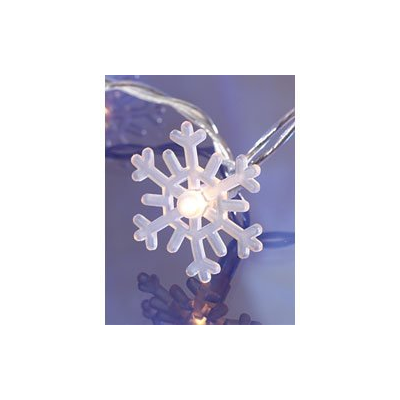 Guirlande d'ampoules Flocons de neige 20 LED blanches - Parfait pour sapin - Longueur 3 m