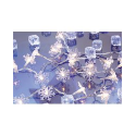 Guirlande d'ampoules Flocons de neige 20 LED blanches - Parfait pour sapin - Longueur 3 m