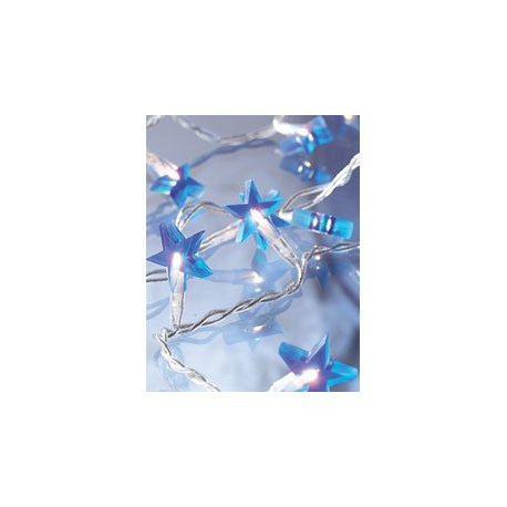 Guirlande d'ampoules étoiles 20 LED Bleues - Parfait pour sapin - Longueur 3 m
