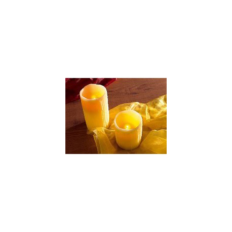 2 Bougies à LED en cire véritable - Souffler pour allumer et éteindre - 10 cm et 15 cm