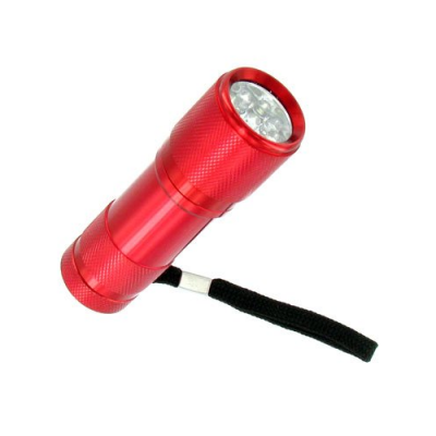 Lampe de poche rouge portée jusqu'à 30 m - 9 LED ultra lumineuses