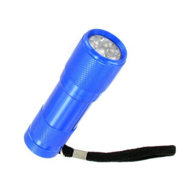 Lampe de poche bleue portée jusqu'à 30 m - 9 LED ultra lumineuses