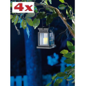 4 lanternes de jardin classique à LED et à énergie solaire avec anse