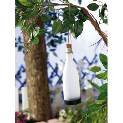 Lanterne de jardin à LED et à énergie solaire en forme de bouteille - Blanc chaud