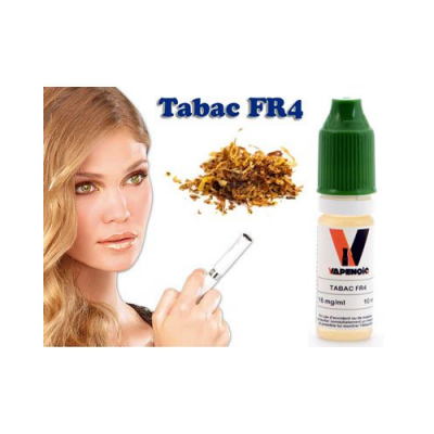 Recharge e-Liquide Tabac FR4 sans nicotine pour cigarette électronique