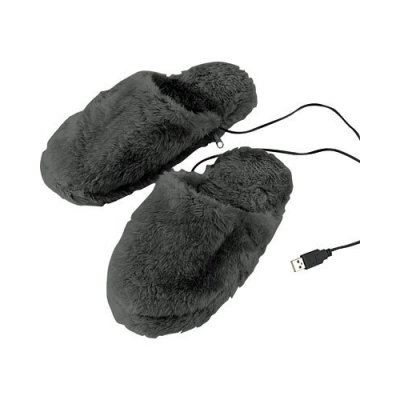 Pantoufles chauffantes sur port USB moelleuses - Taille 36 à 39
