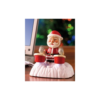 Père Noël avec tambours sur port USB - Décoration de Noël pour bureau