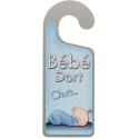 Message de poignée de porte - Bébé Dort - Bleu