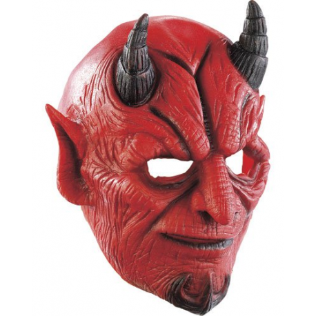 Masque diable rouge à cornes Halloween déguisement