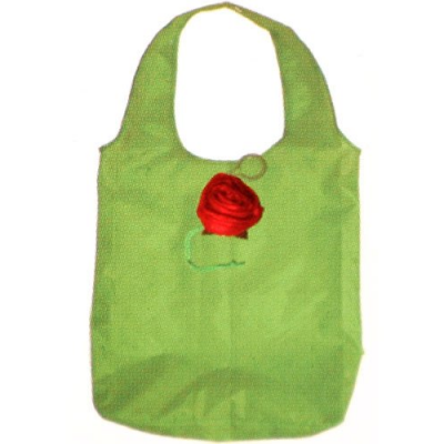 Sac de poche vert rétractable pliable en rose rouge pratique pour les courses