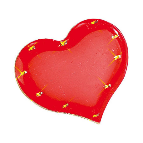 Pin's clignotant LED format coeur rouge