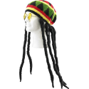 Bonnet Rasta jamaïcain et lunettes Dreadlocks déguisement