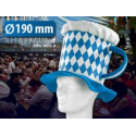 Chapeau chope de bière bleu à carreau déguisement