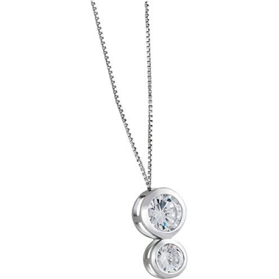 Bijou pendentif pour femme en argent format deux cercles