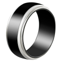 Bague en acier fin laqué noir taille 59 Homme