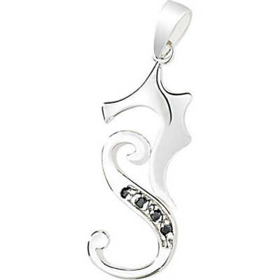 Pendentif hippocampe argent pure sterling orné de Zircons